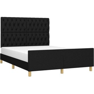 vidaXL Cama Sin Colch&oacute;n Tela Negro 140x200 Cm Vidaxl