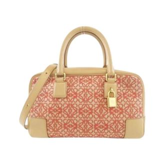 Loewe Pre-owned Canvas Handbag - Dames - Vintage Handtas - Rood - ONE Size - Leer - Vintage