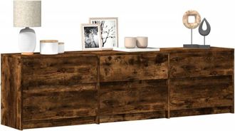 vidaXL Vidaxl - Mueble De Tv Led Madera Ingenier&iacute;a Roble Ahumado 180x34x50 Cm