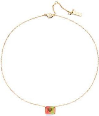 Kurt Geiger Emerald Cut Tourmaline Pendant Necklace in Gold/Multi at Nordstrom Rack
