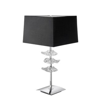 Netlighting Akira Table Lamp 2 Light E27 Polished Chrome With Black Shade