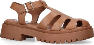 Steve Madden Womens Leather Minsk Brown Sandals - Size UK 5