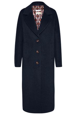 Bugatti Kurzmantel BUGATTI, Damen, Gr. 36, blau (marine), 40% Polyacryl, 35% Polyester, 20% Wolle, 5% sonstige Fasern, unifarben, regular fit, normaler Saum, 