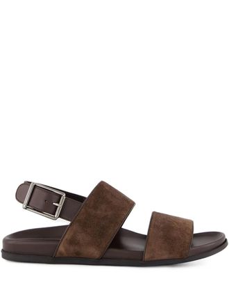 Manolo Blahnik Golby sandals - men - Calf Suede/Calf Leather/Rubber - 11 - Brown