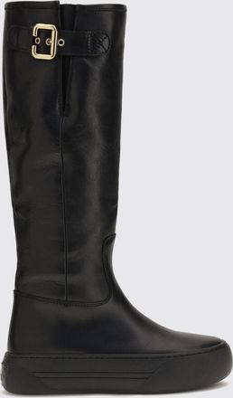 Chlo&eacute; Stivali Delia al ginocchio in pelle di agnello con suola platform e punta tonda