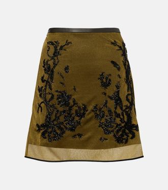 Jacques Wei Beaded floral miniskirt