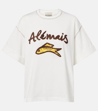 Alemais Al&eacute;mais Camiseta Scuba de algod&oacute;n bordada