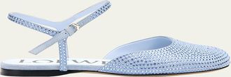 Loewe Toy Embellished Ankle-Strap Ballerina Flats