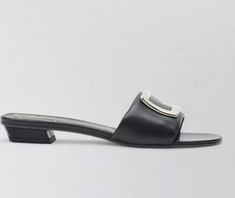 Roger Vivier block heel open toe leather sandals