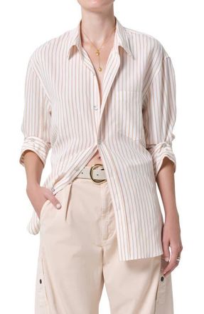Citizens Of Humanity Kayla Stripe Relaxed Button-Up Shirt in Sherbet Stripe at Nordstrom, Size X-Large