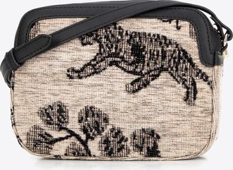 Wittchen Dames crossbody tas van jacquard en eco-leer, cr&egrave;me en zwart