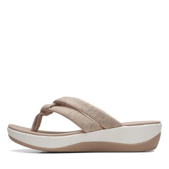 Clarks Womens Arla Kaylie Flat Sandal, Sand Textile, 8 UK