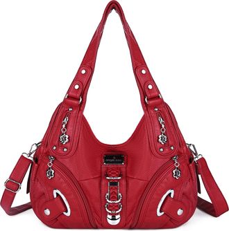 Angel Kiss Hobo Purses and handbags for Women Satchel Handbag Women Purses Large Daily Shoulder Bags, Red, L