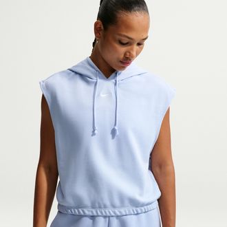 Nike Womens Nike Sportswear Phoenix Fleece Sleeveless Top in Blue | IR1717-407
