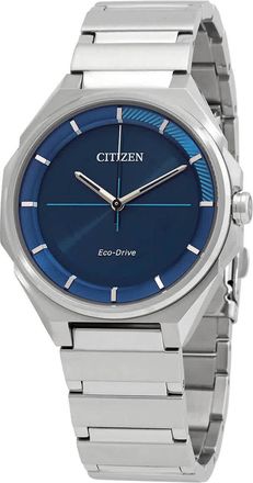 Citizen Eco-Drive Blue Dial Stainless Steel Mens Watch BJ6530-54L
