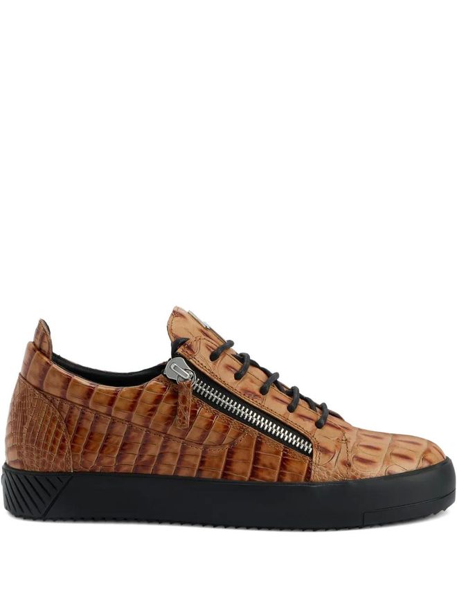Giuseppe Zanotti Frankie crocodile-effect sneakers - men  display picture 2