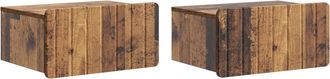 vidaXL Mesita De Noche De Pared 2 Uds. Madera Envejecida Vidaxl