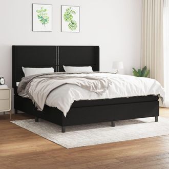 vidaXL Vidaxl - Cama Box Spring Con Colch&oacute;n Tela Negro 180x200 Cm