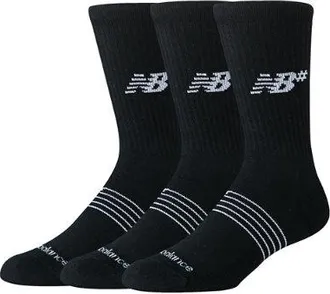New Balance Unisex Active Numeric Crew Calzini 3 Pack in Nero, Poliestere, Taglia L