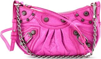 Balenciaga Borsa a tracolla Le Cagole mini in pelle con borchie - Rosa
