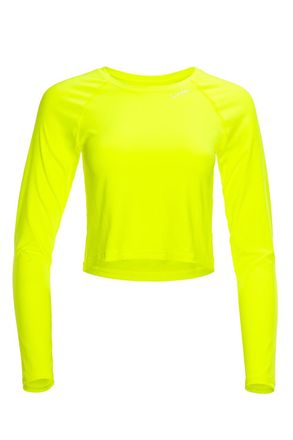 Winshape Langarmshirt WINSHAPE AET116, Damen, Gr. XXL, gelb (neon gelb), 80% Polyester, 20% Elasthan, Rundhals, Shirts Langarmshirt, Cropped Functional Light