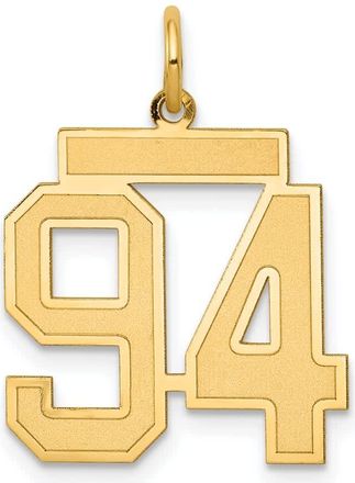 Diamond2Deal 14k Yellow Gold Medium Satin Number Charm Pendant