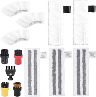 OEM Juego De 13 Accesorios Para Limpiadoras A Vapor Karcher Sc1, Sc2, Sc3, Sc4 Y Sc5: Repuestos, Cepillos Y Pa&ntilde;os Para Limpiadoras A Vapor De Suelos Karch