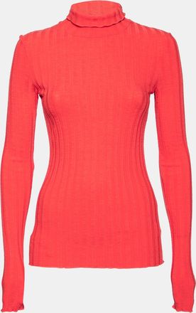 Simon Miller Orange Rib Knit Long Sleeve Turtle Neck Sweater