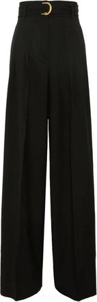 Max Mara Serio Wide Trousers - female - Max Mara - Wide Trousers - Black - 2XS - Trousers
