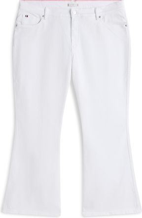 Tommy Hilfiger Bootcut-Jeans TOMMY HILFIGER CURVE CRV DNM WHITE FLARE RW, Damen, Gr. 48, N-Gr, th optic wei&szlig;, Denim/Jeans, Obermaterial: 99% Baumwolle, 1% Elasthan, 