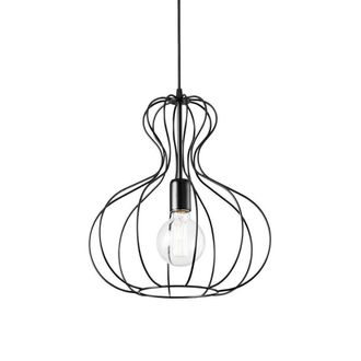 Netlighting Ampolla 1 Light Ceiling Pendant Matt Black Cage Style E27