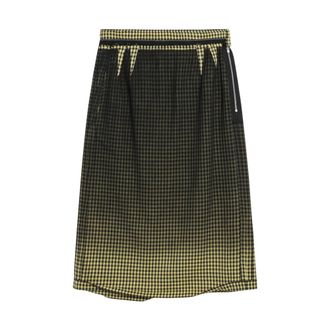 Maison Margiela Midi Skirts, female, Multicolor, Size: S Faded Check Wool Skirt