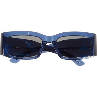 Balenciaga 56mm Rectangular Sunglasses in Blue Blue Blue at Nordstrom Rack