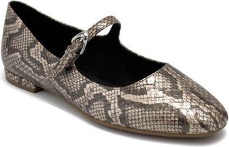Aerosoles Annette Mary Jane Flat in Champagne Metallic Snake Print at Nordstrom, Size 9.5