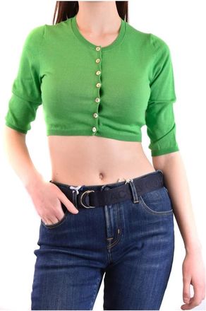 P.A.R.O.S.H. P.a.r.o.s.h., Truien & Vesten, Dames, Groen, S, Wol, Groene Knopen Damesvest Lente/Zomer