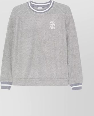 Brunello Cucinelli crew neck logo embroidered sweatshirt