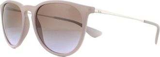 Ray-Ban Womens Sunglasses Erika 4171 600068 Dark Rubber Sand Brown Gradient by - Beige Metal - One Size