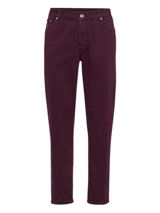 Brunello Cucinelli Maroon Cotton trousers
