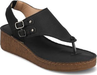 Journee Collection JOURNEE Mckell Wedge Sandal in Black at Nordstrom Rack, Size 7.5