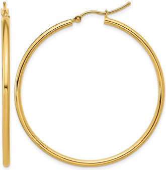 Diamond2Deal 10K Gold Round Hinged Hoop Earrings
