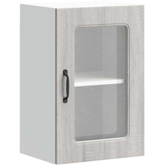 vidaXL Vidaxl - Kitchen Wall Cabinet with Glass Door Kalmar Grey Sonoma Engineered Wood