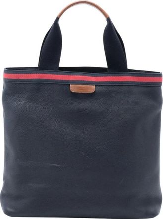 Gucci Pre-owned Tote Bags, female, Blue, Size: ONE SIZE Pre-owned Leather Tote Bag