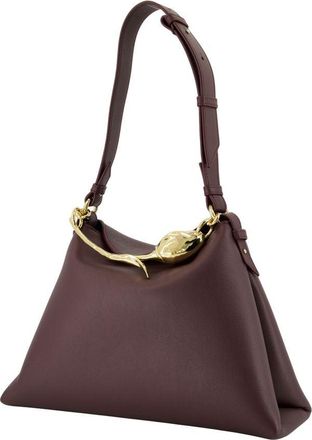 Erdem Womens Bloom Shoulder Bag Brown Calfskin