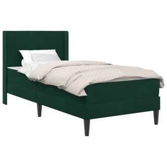 vidaXL Estructura De Cama Con Colch&oacute;n Verde Oscuro 100 X 200 Cm Vidaxl