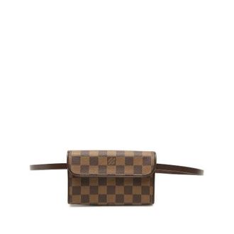 Louis Vuitton Pre-owned Pochette Florentine - Dames - Pre-owned - Bruin - Maat: ONE Size Zijde