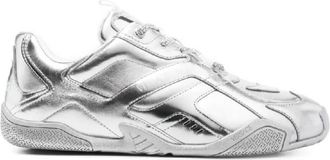 Versace Galaxia Metallic Low-Top Sneakers, Brand Size 44 ( US Size 11 )