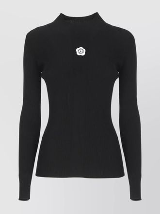 Kenzo slim-fit high-neck embroidered knitted top