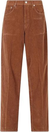 Haikure Rechte broek - Dames - Straight fit broeken - Bruin - W23 - Katoen - Broeken