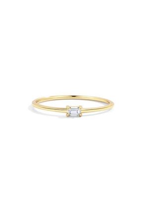 Mint & Lily Dainty Baguette Cubic Zirconia Stacking Ring in 18K Gold Over Sterling Silver at Nordstrom, Size 7