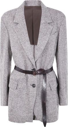 Brunello Cucinelli Blazers - Dames - Blazers - Beige - XL - Jassen